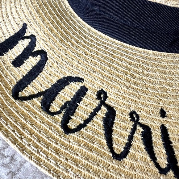 Just Married Adjustable Embroidered Paper Straw Hat—OS - Picture 9 of 10